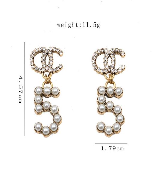 18k gold plated 925 silver luxury brand designers double letters stud eardrop geometric famous women crystal rhinestone pearl earr5473529, Golden;silver
18k gold plated 925 silver luxury brand designers double letters stud eardrop geometric famous women crystal rhinestone pearl earr5473529, Golden;silver