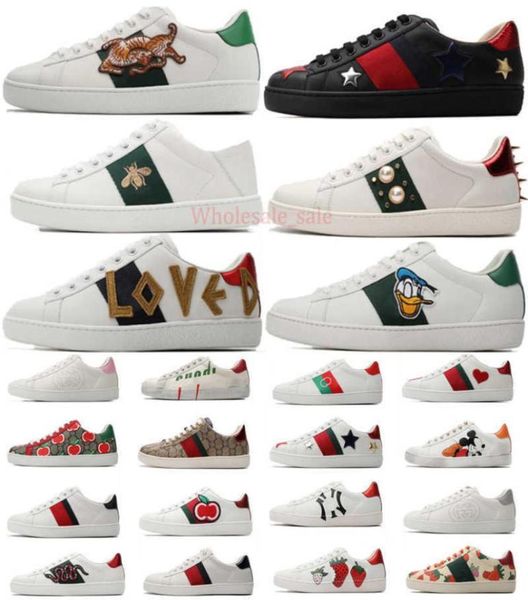 pair luxury designers ace sneakers casual dress tennis shoes men women lace up classic white leather pattern bottom cat tiger prin9777515, Black
pair luxury designers ace sneakers casual dress tennis shoes men women lace up classic white leather pattern bottom cat tiger prin9777515, Black