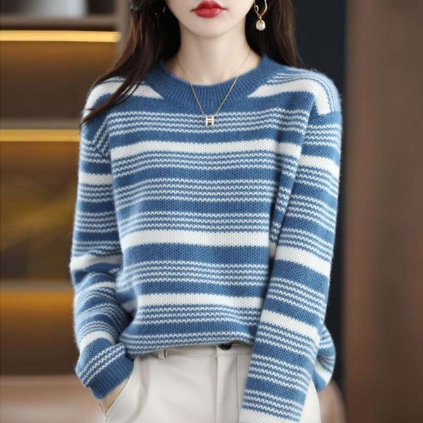 autumn and winter sweater style thick stripe color blocking loose round necklace pullover reductive lazy bottom, White;black
autumn and winter sweater style thick stripe color blocking loose round necklace pullover reductive lazy bottom, White;black