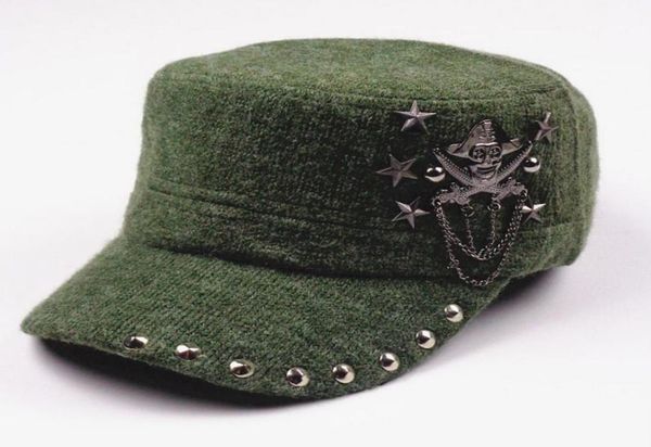 hip hop skull flat hats punk rivet men army hat cool woman casual baseball cap brand fitted hats2727835, Blue;gray
hip hop skull flat hats punk rivet men army hat cool woman casual baseball cap brand fitted hats2727835, Blue;gray