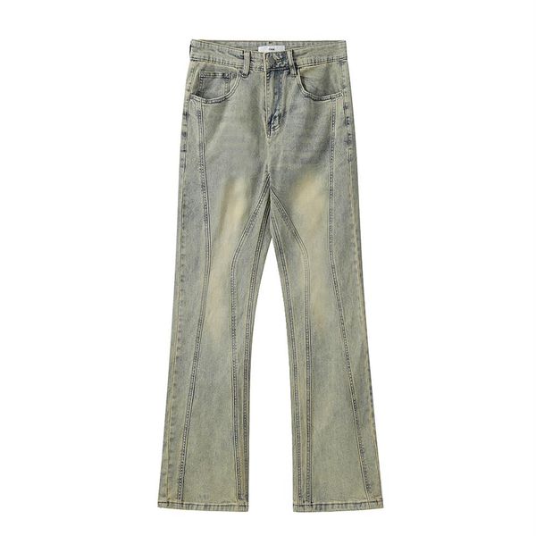 yellow washed striped jeans flare pants male and female straight casual cargos hip hop baggy denim trousers238c, Black;brown
yellow washed striped jeans flare pants male and female straight casual cargos hip hop baggy denim trousers238c, Black;brown