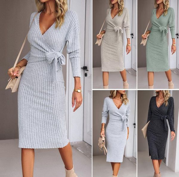 women's casual dresses 2023 autumn winter new women's dress solid color long sleeve slim fit women's dress, Black;gray
women's casual dresses 2023 autumn winter new women's dress solid color long sleeve slim fit women's dress, Black;gray