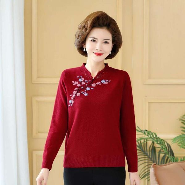 mothers woolen sweater womens autumn and winter cheongsam collar festive middle aged wedding dress, White;black
mothers woolen sweater womens autumn and winter cheongsam collar festive middle aged wedding dress, White;black