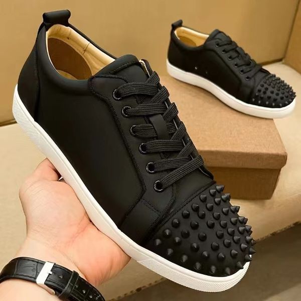 luxury brand red bottom shoes men's leather shoes red-soled sneaker low up men women shoes casual shoes flat lace-up red soled sport te, Black
luxury brand red bottom shoes men's leather shoes red-soled sneaker low up men women shoes casual shoes flat lace-up red soled sport te, Black