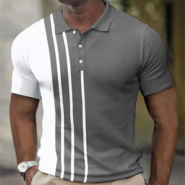men's polos polo shirt 2023 stripes short sleeve tshirts casual business button tees summer clothing for boys 230901, White;black
men's polos polo shirt 2023 stripes short sleeve tshirts casual business button tees summer clothing for boys 230901, White;black