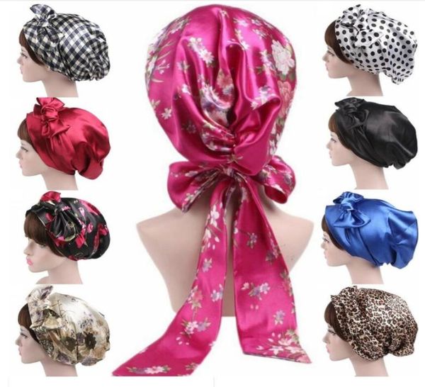 women silk shower cap night sleep cap hair bonnet hat head cover satin turban headscarf3956582, Blue;gray
women silk shower cap night sleep cap hair bonnet hat head cover satin turban headscarf3956582, Blue;gray