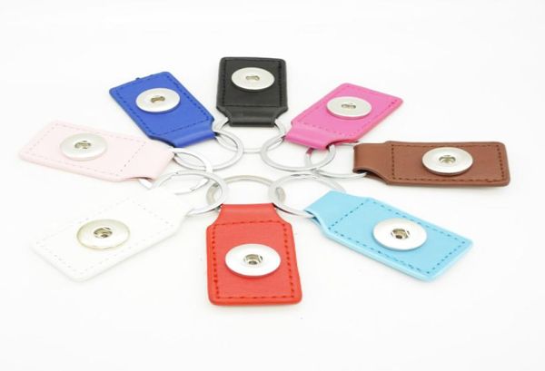 

fashion 8 colors pu leather snap button keychain key rings fit diy 18mm snap jewelry7122503, Silver