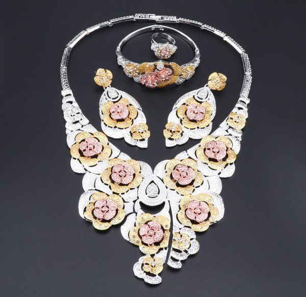 fashion dubai gold silver plated bridal jewelry sets for women african flower crystal necklace earrings bracelet ring8556874
fashion dubai gold silver plated bridal jewelry sets for women african flower crystal necklace earrings bracelet ring8556874