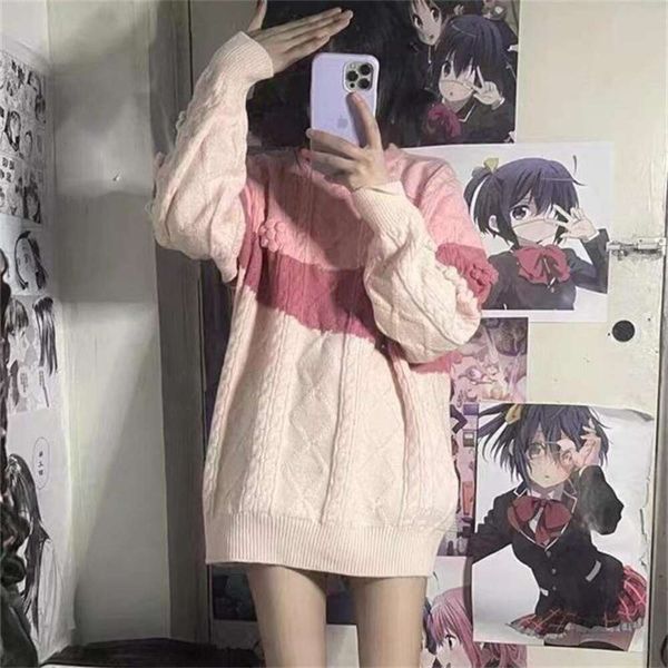 lazy loose outer wear hemp sweater womens autumn and winter style pullover casual fashionable versatile, White;black
lazy loose outer wear hemp sweater womens autumn and winter style pullover casual fashionable versatile, White;black