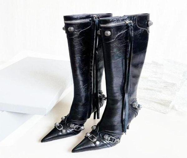 designer boots high women heels shoes cagole leather stud buckle trim side zipper point toe stiletto heels4910600
designer boots high women heels shoes cagole leather stud buckle trim side zipper point toe stiletto heels4910600