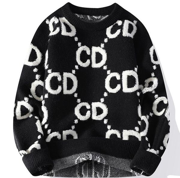 men's sweater new fall winter high end designer brand knitwear fashion casual letter pullover womens soft warm wool sweater, White;black
men's sweater new fall winter high end designer brand knitwear fashion casual letter pullover womens soft warm wool sweater, White;black