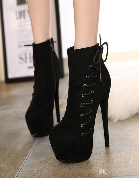 14cm ultra high heels lace up zip side ankle booties designer shoes pink black9231797, Black
14cm ultra high heels lace up zip side ankle booties designer shoes pink black9231797, Black