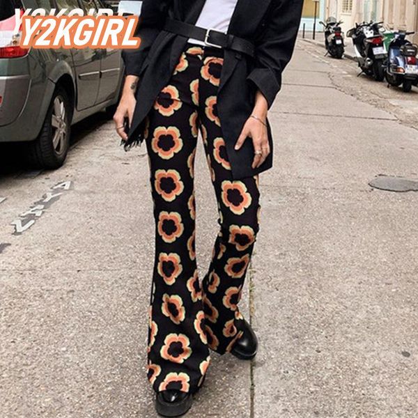 women's pants capris y2kgirl floral flare pants women high waist heart pattern long trousers elegant fashion casual clothes spring summ, Black;white
women's pants capris y2kgirl floral flare pants women high waist heart pattern long trousers elegant fashion casual clothes spring summ, Black;white