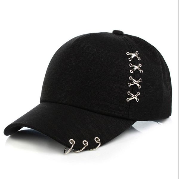 punk style baseball cap trendy metal ring novelty street ball caps basic colors, Blue;gray
punk style baseball cap trendy metal ring novelty street ball caps basic colors, Blue;gray