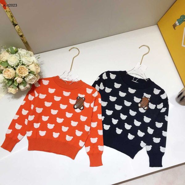 designer kids sweater embroidered doll sticker on chest baby pullover size 90-130 cm fashion round neck child knitwear aug30 23ss, Blue
designer kids sweater embroidered doll sticker on chest baby pullover size 90-130 cm fashion round neck child knitwear aug30 23ss, Blue
