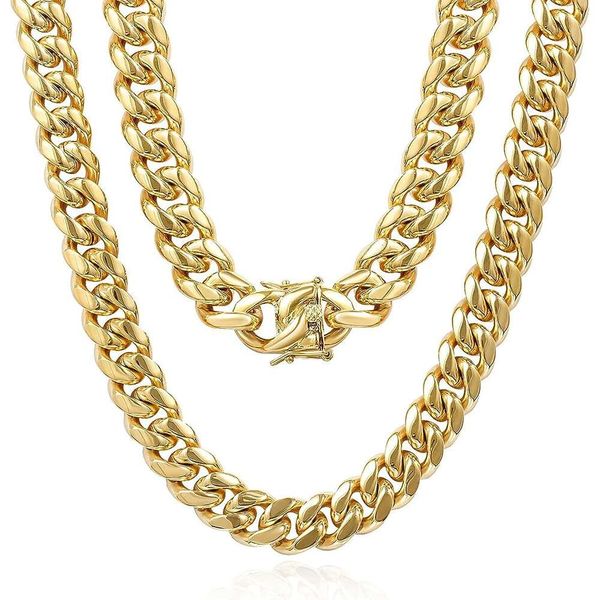 py bling mens miami cuban link chain choker 18k solid gold plated hip hop stainless steel 10mm-14mm thick necklace/bracelet, Silver
py bling mens miami cuban link chain choker 18k solid gold plated hip hop stainless steel 10mm-14mm thick necklace/bracelet, Silver