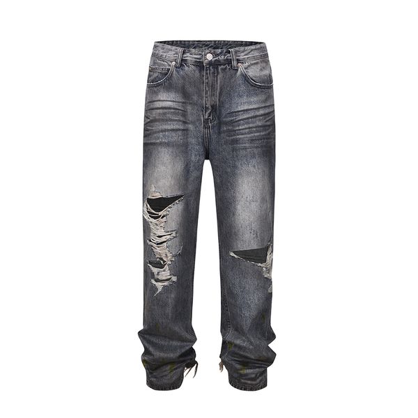 frayed hole big hole baggy jeans for men and women streetwear casual denim trousers oversized, Black;brown
frayed hole big hole baggy jeans for men and women streetwear casual denim trousers oversized, Black;brown