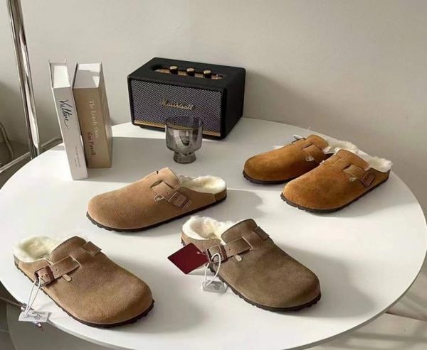 half slippers new designer women winter slides fur buckle flat heel soft muller shoes luxury wool indoor fashion booties classic b2523845, Black
half slippers new designer women winter slides fur buckle flat heel soft muller shoes luxury wool indoor fashion booties classic b2523845, Black