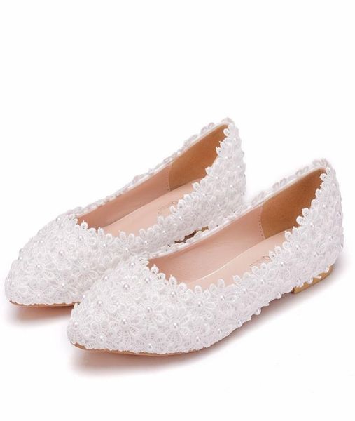 white lace flower wedding shoes woman round toe slips lady dress flats big size 438053532, Black
white lace flower wedding shoes woman round toe slips lady dress flats big size 438053532, Black
