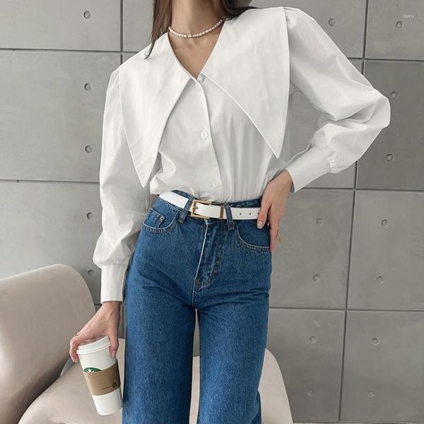 women's blouses white polo collar long sleeve shirt 2023 autumn fashion office lady blusas y2k clothes420
women's blouses white polo collar long sleeve shirt 2023 autumn fashion office lady blusas y2k clothes420