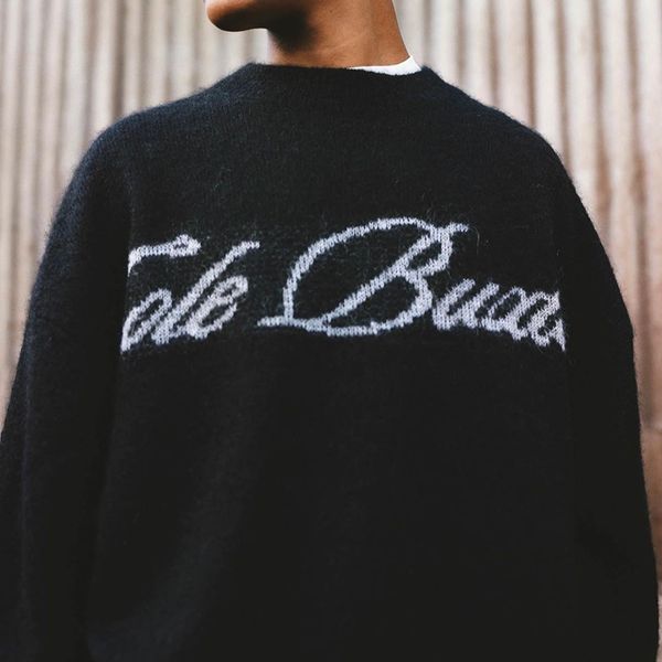 knit crewneck sweater black blue casual oversize sweater men women hip hop streetwear mg230272, White;black
knit crewneck sweater black blue casual oversize sweater men women hip hop streetwear mg230272, White;black