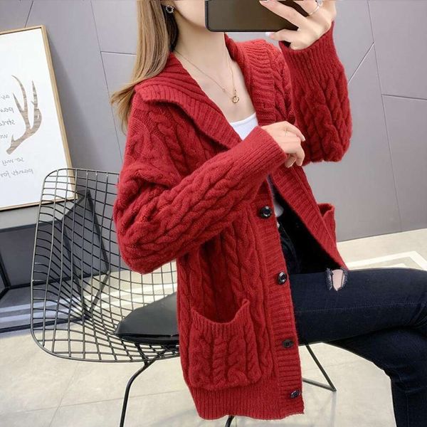 loose mid womens sweaters length big pocket twist all kinds of korean autumn and winter sweater cardigan jacket, White;black
loose mid womens sweaters length big pocket twist all kinds of korean autumn and winter sweater cardigan jacket, White;black