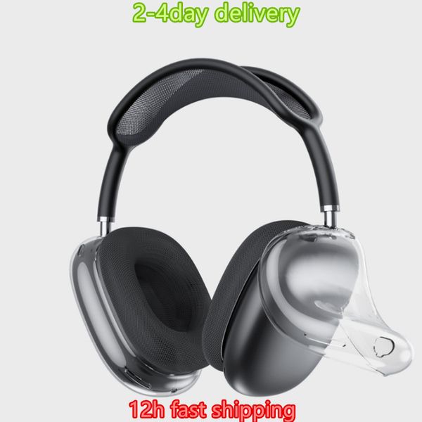 

for airpods max headband earphones headphone accessories transparent tpu solid silicone waterproof protective case airpod maxs headphones he
