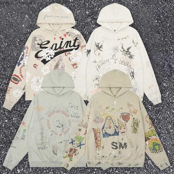 2023 saint michael fashion hoodie apricot make old vintage damaged women pullover trend popular long sleeve, Black
2023 saint michael fashion hoodie apricot make old vintage damaged women pullover trend popular long sleeve, Black