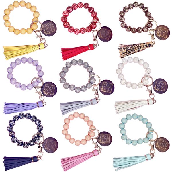 leopard wooden bead keychain beaded wrist bracelet keychain bag decoration keyring mama pendant key chain creative gift, Silver
leopard wooden bead keychain beaded wrist bracelet keychain bag decoration keyring mama pendant key chain creative gift, Silver