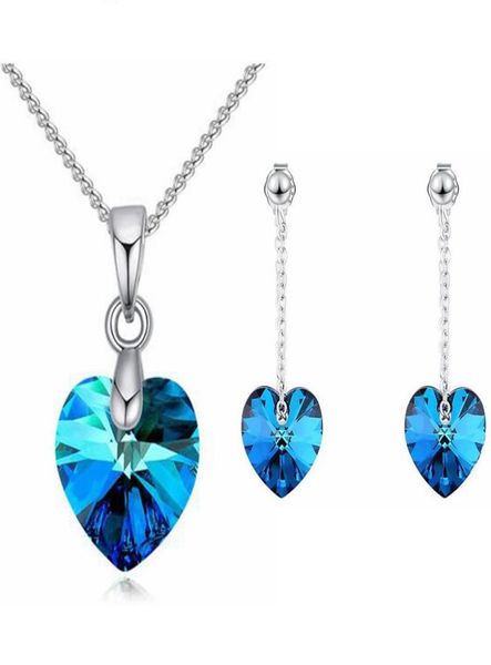 mini heart necklaces pendant earrings crystals from rovski for women girls gift silver color chain kids jewelry decorations8534071
mini heart necklaces pendant earrings crystals from rovski for women girls gift silver color chain kids jewelry decorations8534071