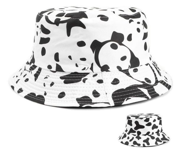 berets 2022cartoon panda print fisherman hat for men women outdoor leisure bucket sunscreen female sunhat2460066, Blue;gray