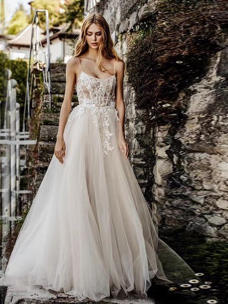 handmade beaded a-line wedding dresses lace strap round neck french light luxury sim hs5040, White
handmade beaded a-line wedding dresses lace strap round neck french light luxury sim hs5040, White