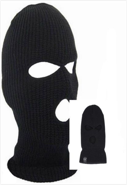 

full face cover mask three 3 hole balaclava knit hat winter stretch snow mask beanie hat cap new black warm face masks2524422, Blue;gray