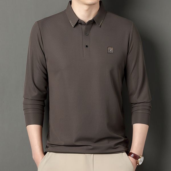 men's polos 2023 high end spring and autumn polo shirt long sleeve loose solid color fashion business casual 230901, White;black
men's polos 2023 high end spring and autumn polo shirt long sleeve loose solid color fashion business casual 230901, White;black