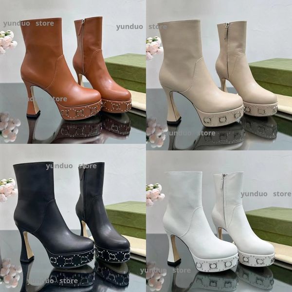 platform boot wlth studs genuine leather round toes chunky heel fashion boots women s 14mm luxury designer ankle boots high-heeled knight bo, Black
platform boot wlth studs genuine leather round toes chunky heel fashion boots women s 14mm luxury designer ankle boots high-heeled knight bo, Black