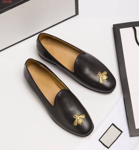 fall winter designer men genuine leather low heel loafers embroidered bee flat comfort round toe black party dress shoes size 388409166
fall winter designer men genuine leather low heel loafers embroidered bee flat comfort round toe black party dress shoes size 388409166