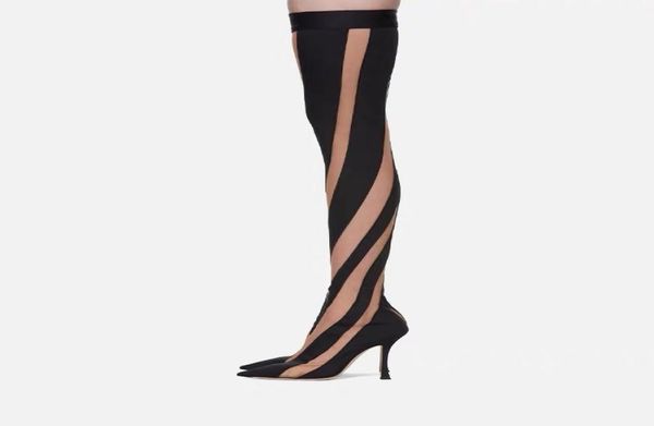 fashion t show thin high heel sock boots mesh cut out breathable slim boot womens long shoes4672245, Black
fashion t show thin high heel sock boots mesh cut out breathable slim boot womens long shoes4672245, Black