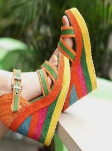 sandals rainbow color women039s summer wedges shoes woven platform heels ladies 2021 style fashion female ankle buckle strap5881167, Black
sandals rainbow color women039s summer wedges shoes woven platform heels ladies 2021 style fashion female ankle buckle strap5881167, Black
