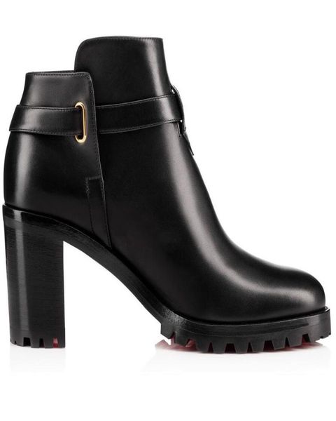 2022 luxury winter brands women s boots marchahe ankle boot lug sole reds soles lady booties wedding party dress eu35-43 with box2429505, Black
