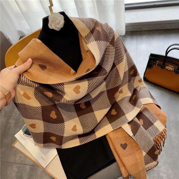 imitation cashmere silk scarf womens plaid grid matched love heart adorned thickened tasseled warm shawl, Blue;gray
imitation cashmere silk scarf womens plaid grid matched love heart adorned thickened tasseled warm shawl, Blue;gray