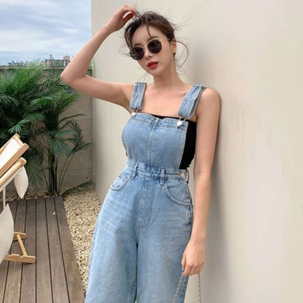 women's jeans bgteever summer fashion loose women suspender denim trousers casual sleeveless pockets ladies wide leg overalls pants, Blue
women's jeans bgteever summer fashion loose women suspender denim trousers casual sleeveless pockets ladies wide leg overalls pants, Blue