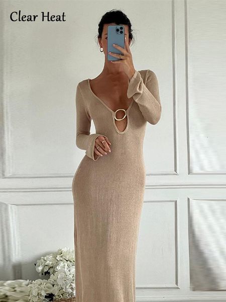 basic casual dresses gaun maxi rajut leher v berongga elegan wanita 2023 gaun potongan lengan panjang flare pantai ramping vestidos liburan, Black;gray
basic casual dresses gaun maxi rajut leher v berongga elegan wanita 2023 gaun potongan lengan panjang flare pantai ramping vestidos liburan, Black;gray