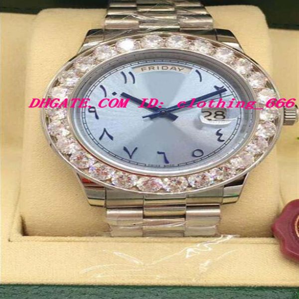 luxury watch bigger diamond bezel automatic mechanical movement 228206 platinum 40mm ice blue arabic rare dial men watchs wristwat210i, Slivery;brown
luxury watch bigger diamond bezel automatic mechanical movement 228206 platinum 40mm ice blue arabic rare dial men watchs wristwat210i, Slivery;brown