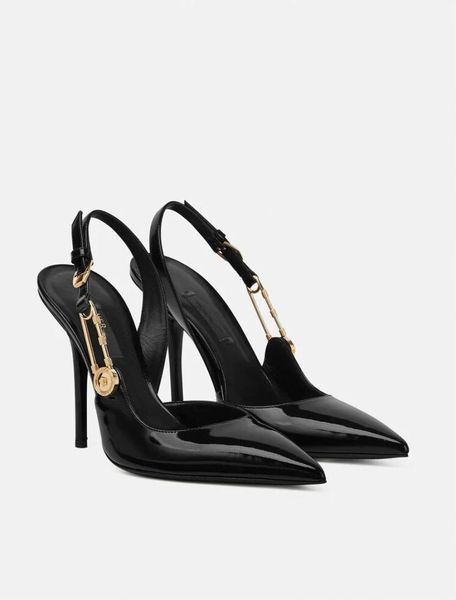 designer heels slingbacks women dress shoes luxury safety pin pumps 100mm patent leather high heel pointed toes eu3539 with box d5615724, Black
designer heels slingbacks women dress shoes luxury safety pin pumps 100mm patent leather high heel pointed toes eu3539 with box d5615724, Black