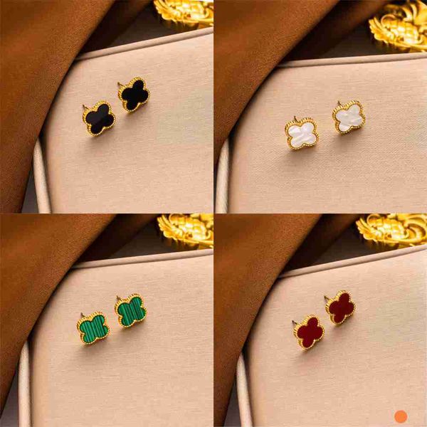18k gold plated luxury designer stud earring 4/four leaf clover jewelry fashion charm women studs wedding gift asf, Golden;silver
18k gold plated luxury designer stud earring 4/four leaf clover jewelry fashion charm women studs wedding gift asf, Golden;silver