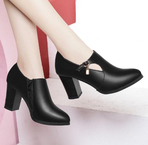 women shoes spring winter pu leather pointed toe 8cm thick high heel solid mom shoes zipper wedding female pumps boots plus size9922502, Black
women shoes spring winter pu leather pointed toe 8cm thick high heel solid mom shoes zipper wedding female pumps boots plus size9922502, Black