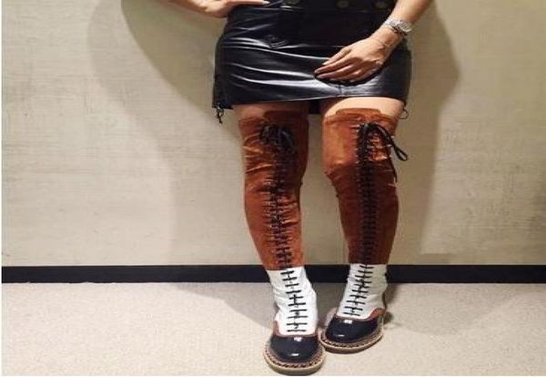 mixed colors suede and leather flat over the knee boots woman laceup motorcycle boots thigh high booties zipper woman7979166, Black
mixed colors suede and leather flat over the knee boots woman laceup motorcycle boots thigh high booties zipper woman7979166, Black