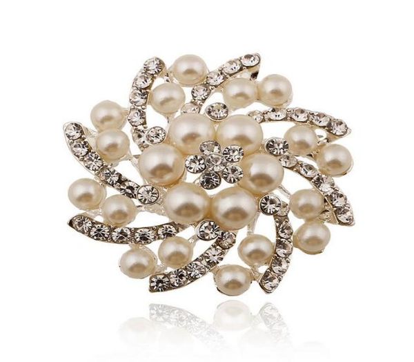 2 inch rhodium silver plated clear crystal and ivory pearl wedding brooch bouquet pins accessory5670959, Gray
2 inch rhodium silver plated clear crystal and ivory pearl wedding brooch bouquet pins accessory5670959, Gray