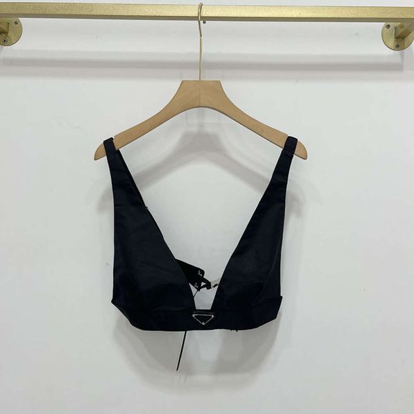 triangle badge summer recycled nylon bra style tanks retro ins slim and versatile top, White
triangle badge summer recycled nylon bra style tanks retro ins slim and versatile top, White