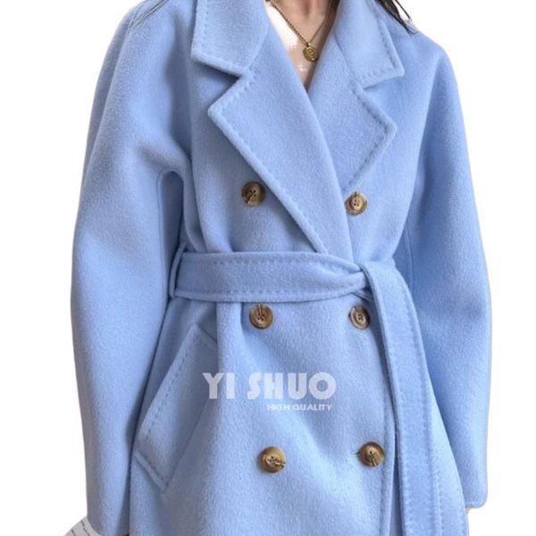 womens wool blends women beautiful classic sky blue thicken warm winter woolen cashmere long coat double breasted laceup with belt overcoat, Black
womens wool blends women beautiful classic sky blue thicken warm winter woolen cashmere long coat double breasted laceup with belt overcoat, Black